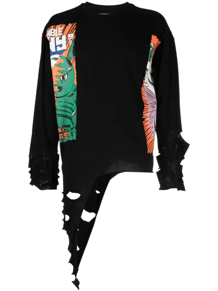 Tricou Natasha Zinko zdrențuiți negru