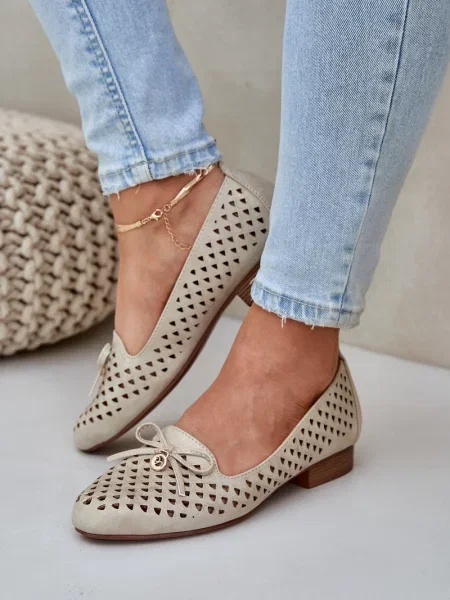 Usnjene balerinke Pe2 z lokom zlata