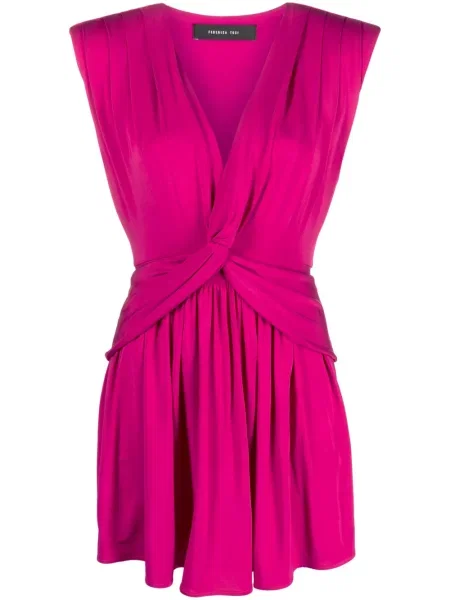 Rochie Federica Tosi cu decolteu în V de costum roz