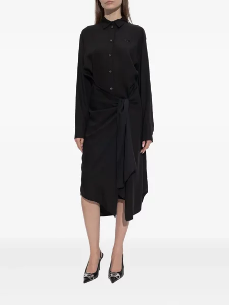 Sukienka midi Diesel do kolan garniturowa czarna