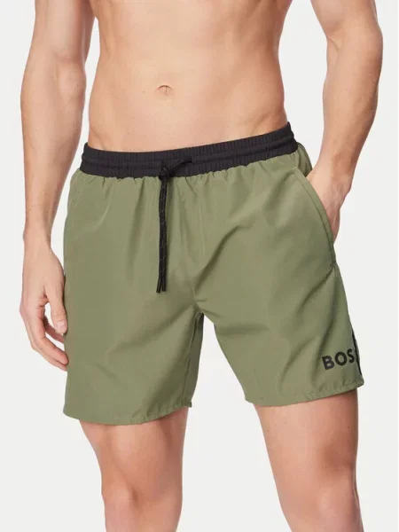 Plavecké šortky BOSS zelené