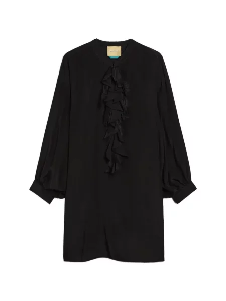 Rochie mini Momoni cu volane din dantelă negru