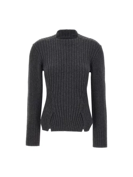 Lniany sweter Victoria Beckham szary