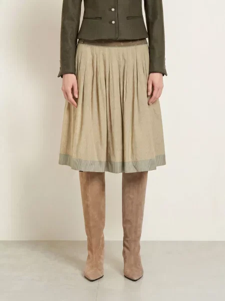 Hammerschmid Krojová Sukně Passau S Plisováním světle / khaki zelená