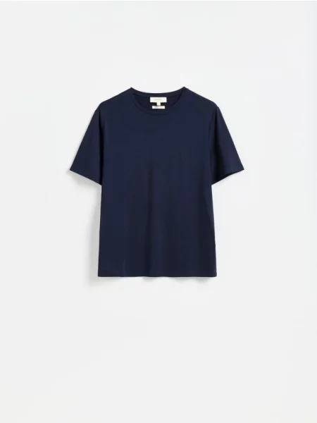 Reserved Tricou regular cu adaos de modal bleumarin
