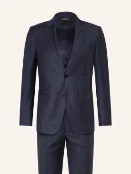 Zegna Oblek Drop 7 Slim Fit tmavě modrá