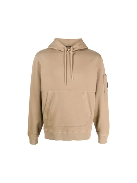 Bluza z kapturem C.p. Company z kapturem brązowa
