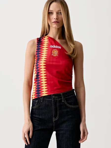 Adidas Originals crop top pentru femei alb