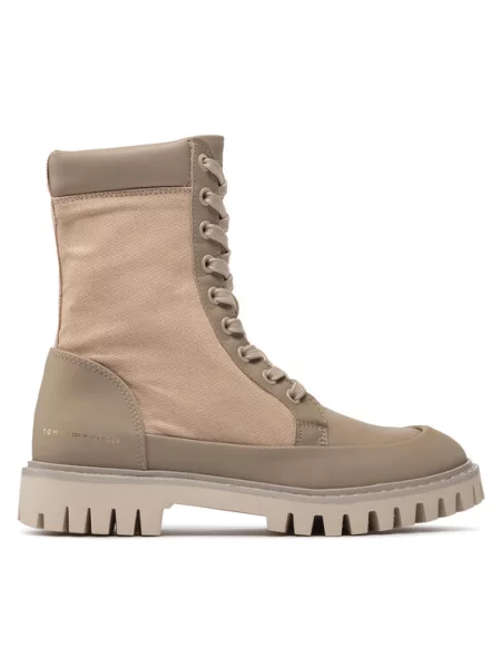 Tommy Hilfiger Pohodni čevlji Th Casual Lace Up Boot bež