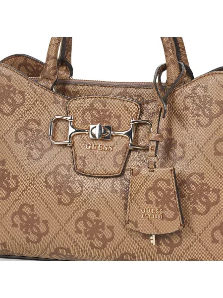Crossbody kabelka Guess s autogramom béžová