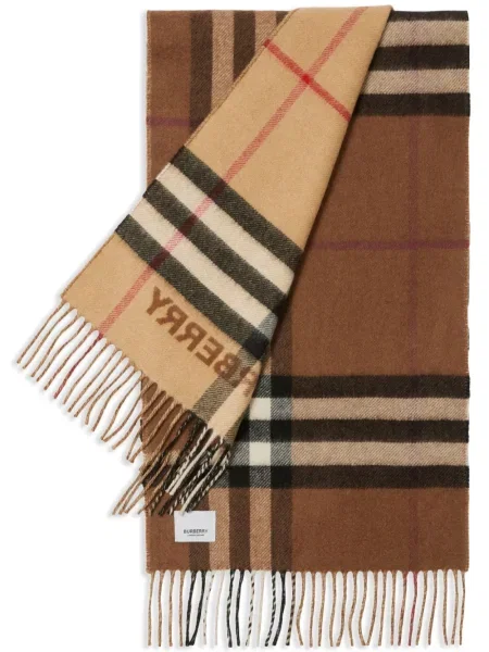 Καρό κασκόλ Burberry κασμίρ καφέ