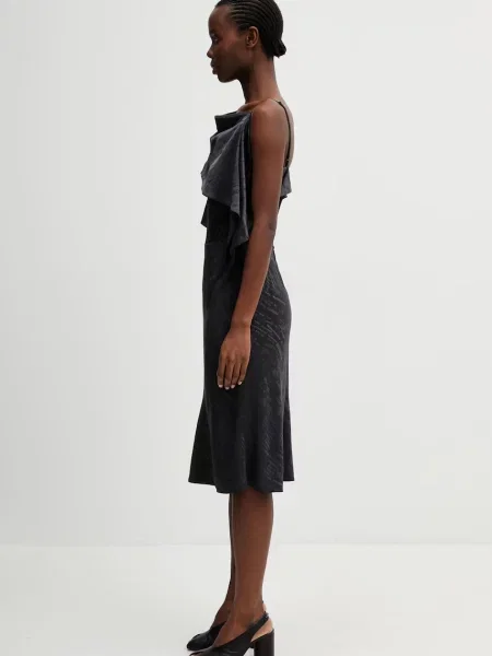 Maison Margiela rochie asimetrică negru