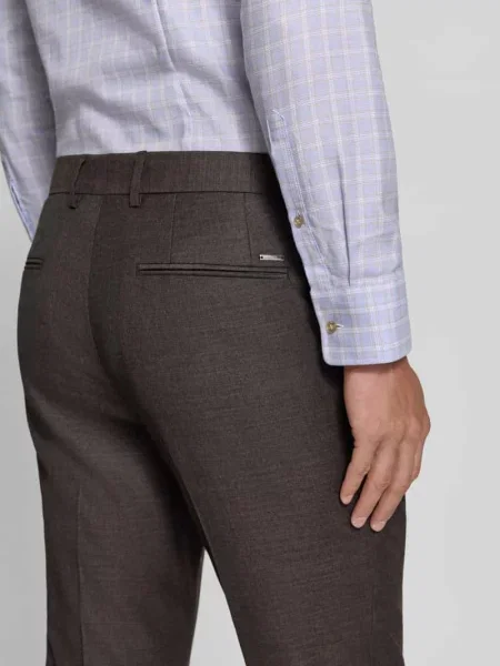 Spodnie garniturowe o kroju slim fit z mieszanka żywej wełny model Boss