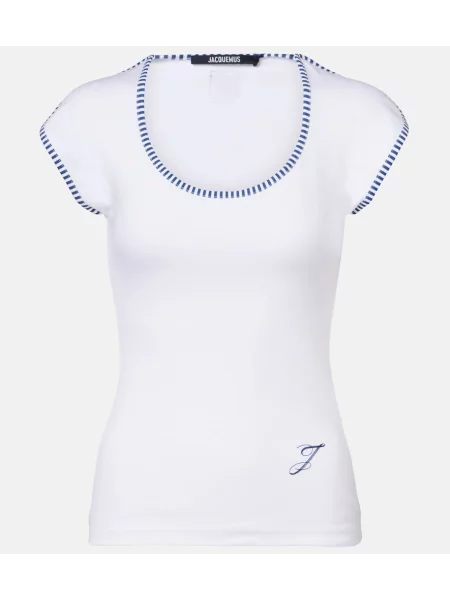 Tricou Jacquemus din jerseu alb