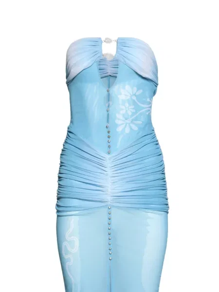 Rochie Di Petsa cu volane albastru