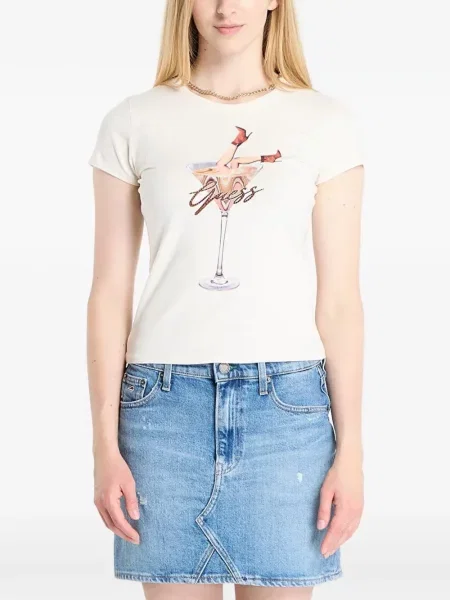 Tricou Guess cu imagine alb
