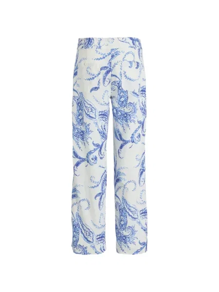 Λινό παντελόνι Lauren Ralph Lauren με σχέδιο paisley λευκό