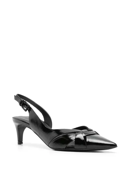 Iš natūralios odos sandalai Del Carlo slingback juoda