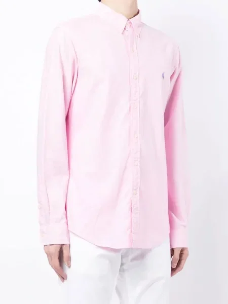 Dlouhá košile Polo Ralph Lauren s dlouhými rukávy růžová