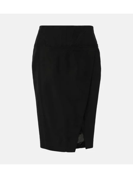 Spódnica ołówkowa Mugler z wysoką talią czarna