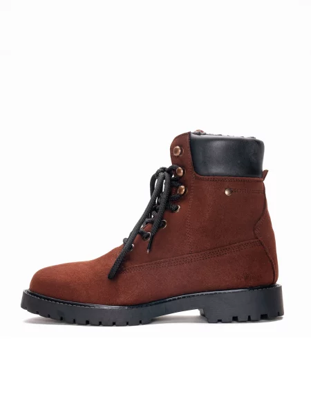 Nae Vegan Shoes Μπότες με κορδόνια Gadea καφέ σκουριάς μαύρο