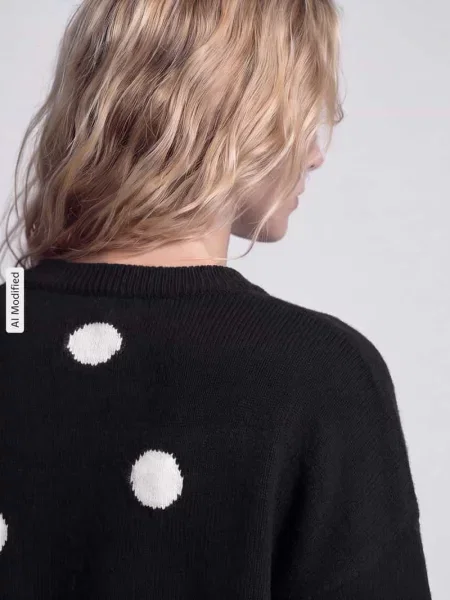 Sweter o kroju regular fit z okrągłym dekoltem model RICA' Only czarny