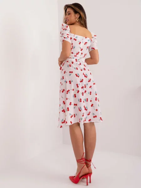 Rochie Fashionhunters cu mâneci bufante de costum alb