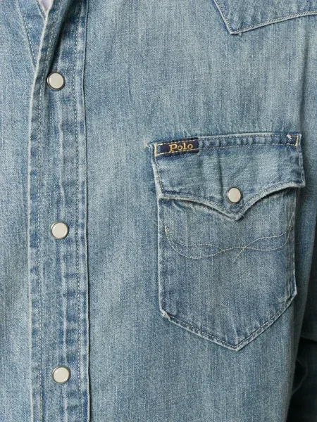 Șosete Polo Ralph Lauren cu broderie în carouri plisate albastru