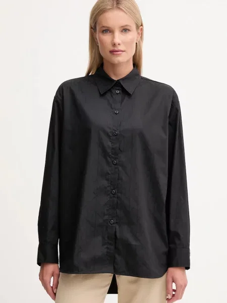 Calvin Klein Jeans koszula relaxed z kołnierzykiem klasycznym czarny