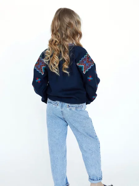 Детская рубашка Folk Moda синяя