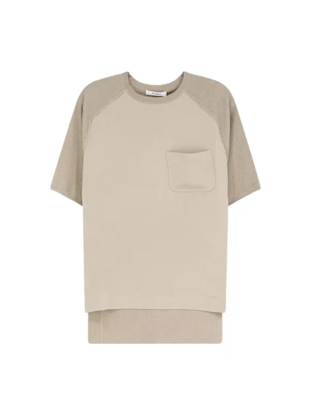 Sweter Max Mara z kaszmiru z krótkim rękawem beżowy