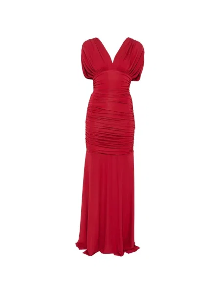 Rochie maxi Simkhai cu volane roșu