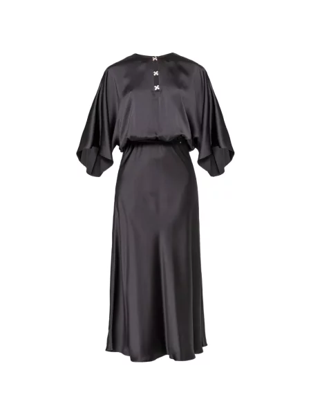 Rochie midi Nissa din satin negru
