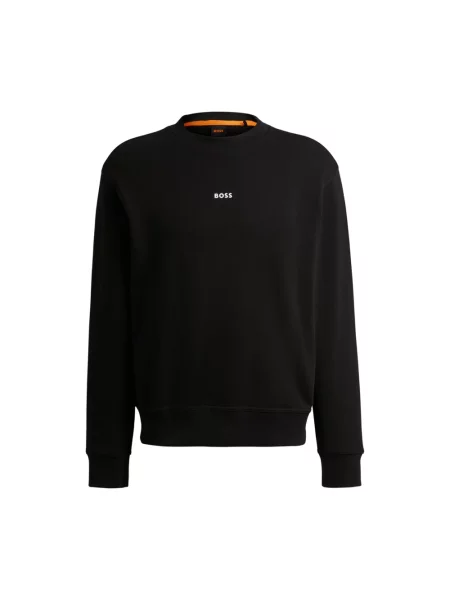 Bluza Boss Orange z długim rękawem z dekoltem w kształcie litery U czarna