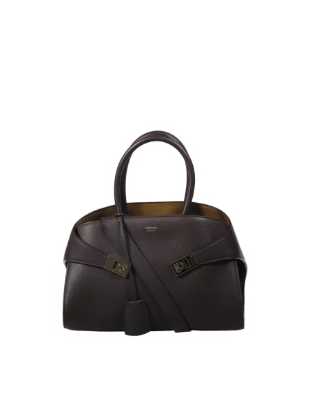 Torebka Ferragamo skórzana brązowa