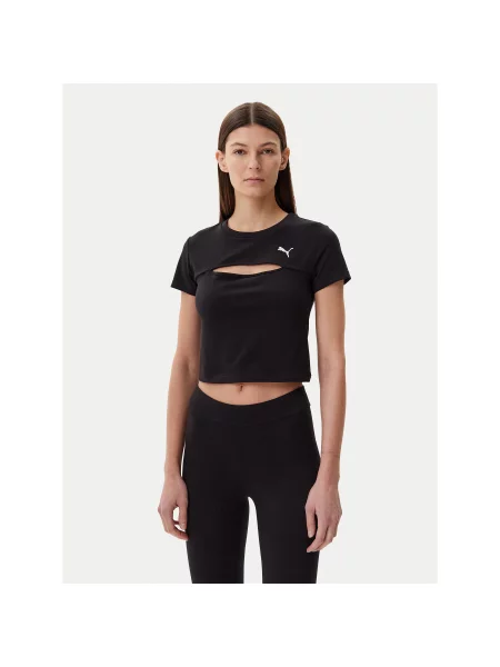 Puma T-shirt Ess Cut-Out Slim Fit crna
