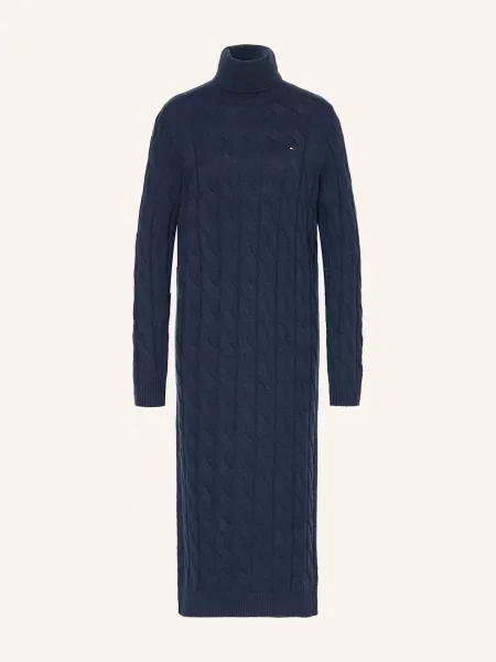 Tommy Hilfiger Sukienka Z Dzianiny blau granatowa