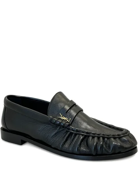 Kožne loaferice Saint Laurent crna