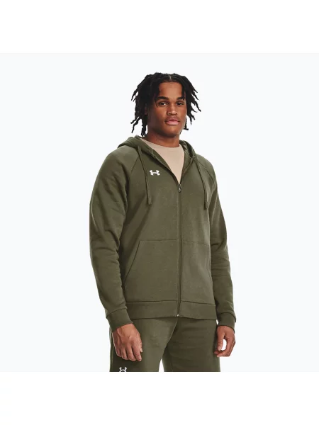 Hanorac cu glugă Under Armour din fleece alb