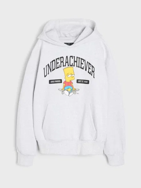 Sinsay Mikina s kapucí s potiskem The Simpsons šedá