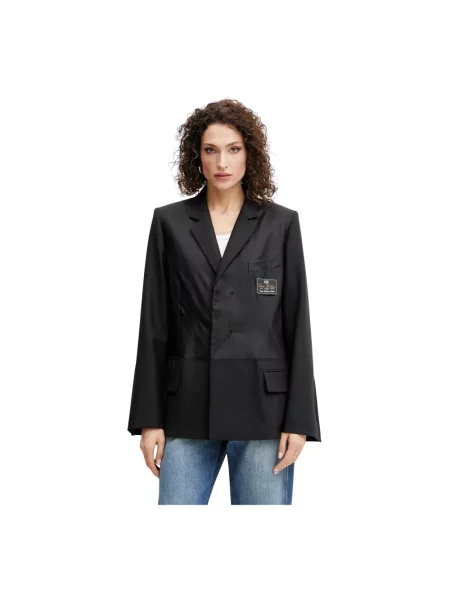 Marynarka Victoria Beckham z logo czarna