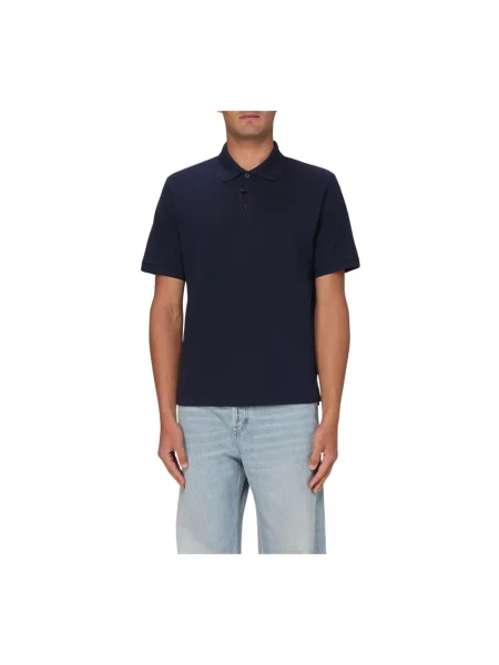 Haftowana koszulka polo Saint Laurent niebieska