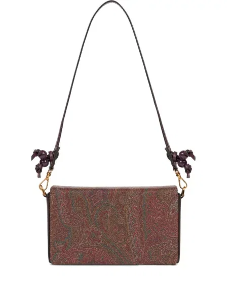 Jacquard clutch torbica Etro s paisley uzorkom smeđa