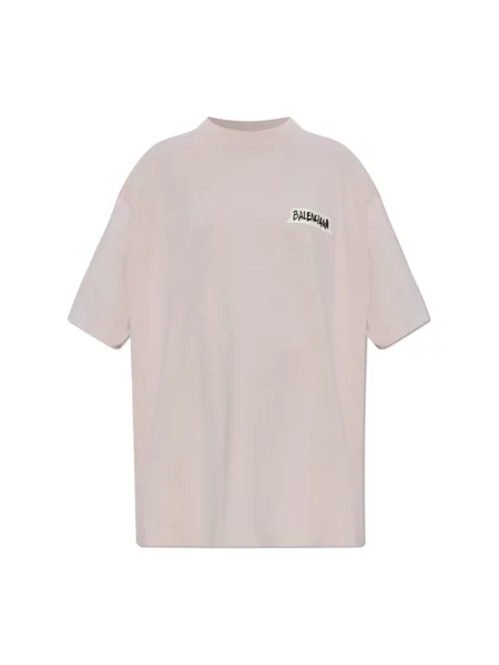 Koszulka Balenciaga z logo różowa