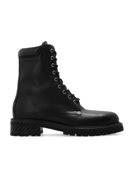 Buty do kostki Off-white skórzane o krotszym kroju białe