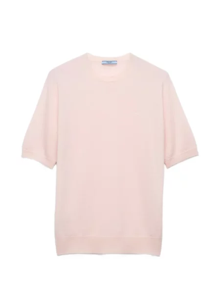 Scurt tricou Prada din cașmir roz