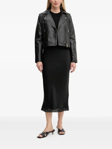 Portofel Michael Michael Kors cu volane plisat de lână negru