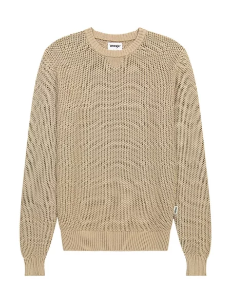 WRANGLER Pulover CREWNECK TIMBERWOLF' bež