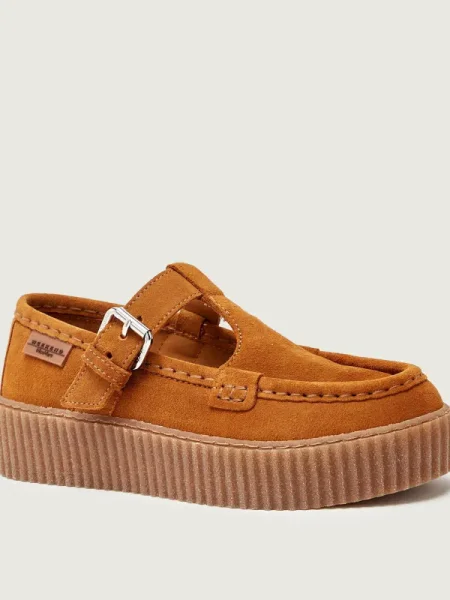Weekend Max Mara pantofi de piele întoarsă Wkasolista cu platforma maro