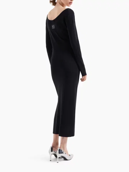 Макси платье Armani Exchange черное